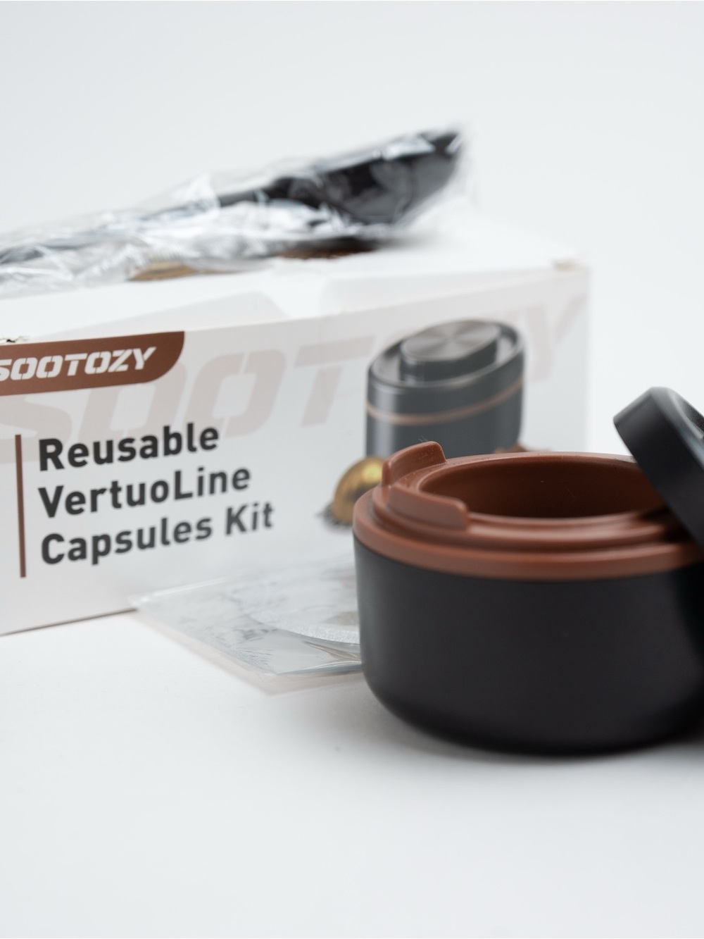 •LIKE NEW• SOOTOZY Reusable VertuoLine Capsule Kit - Black & Brown